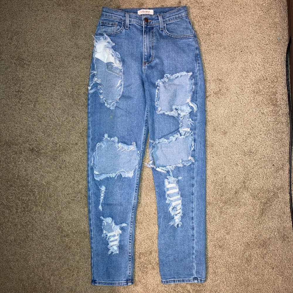 Vibrant Distressed Jeans